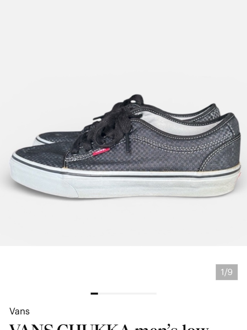 VANS CHUKKA men’s low rise sneakers 10 1/2 very good condition